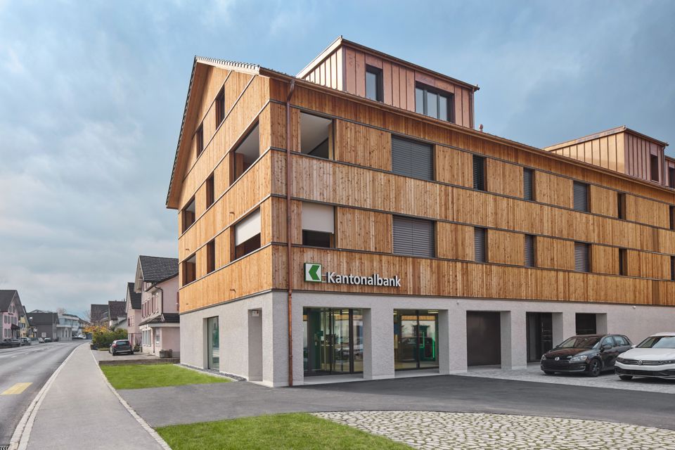 Gebäude der St.Galler Kantonalbank Niederlassung in Trübbach